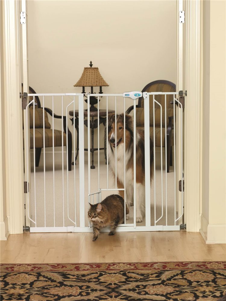 Extra Tall Pet Gate with Pet Door - Click Image to Close