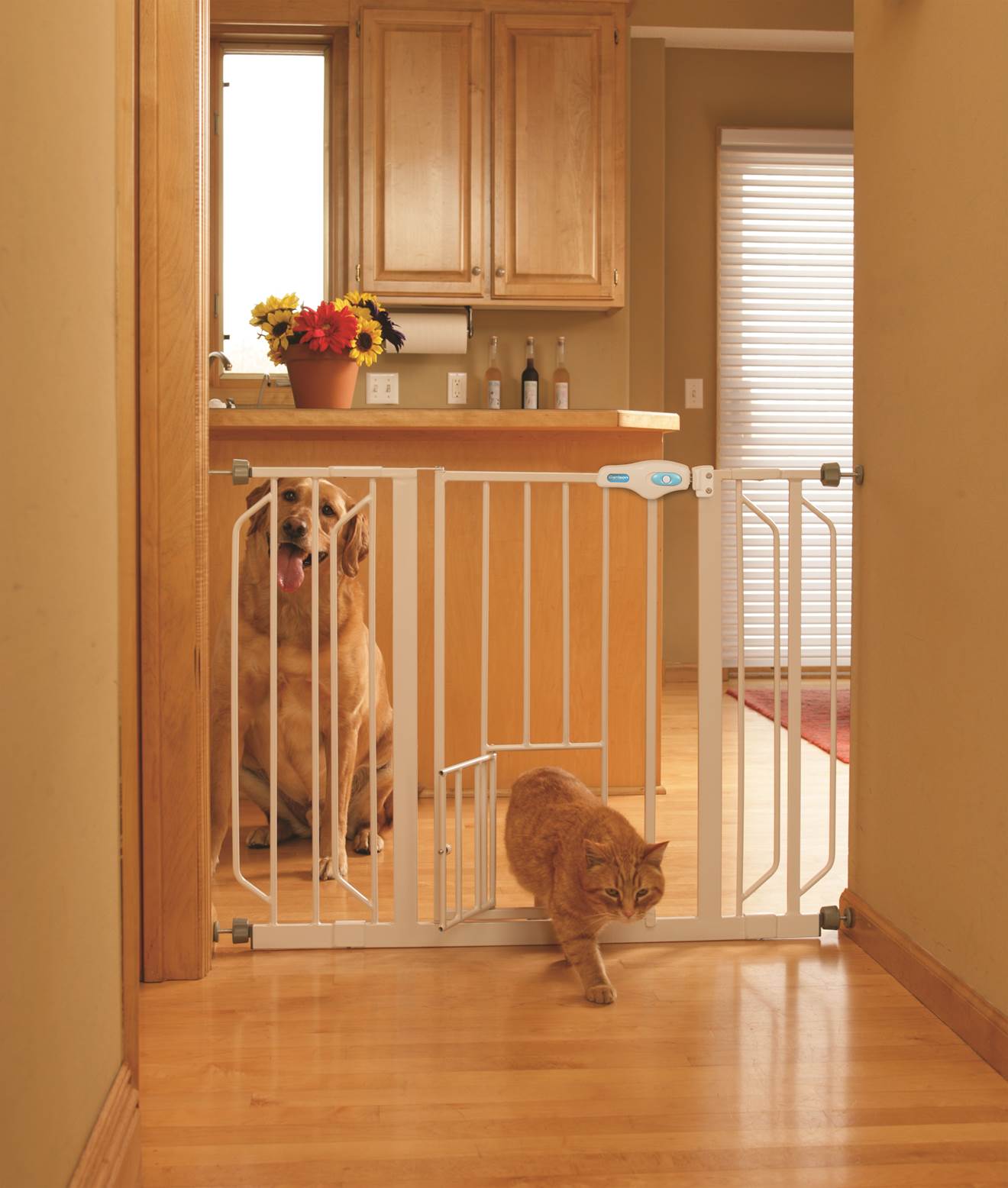 Extra Wide Pet Gate with Small Door