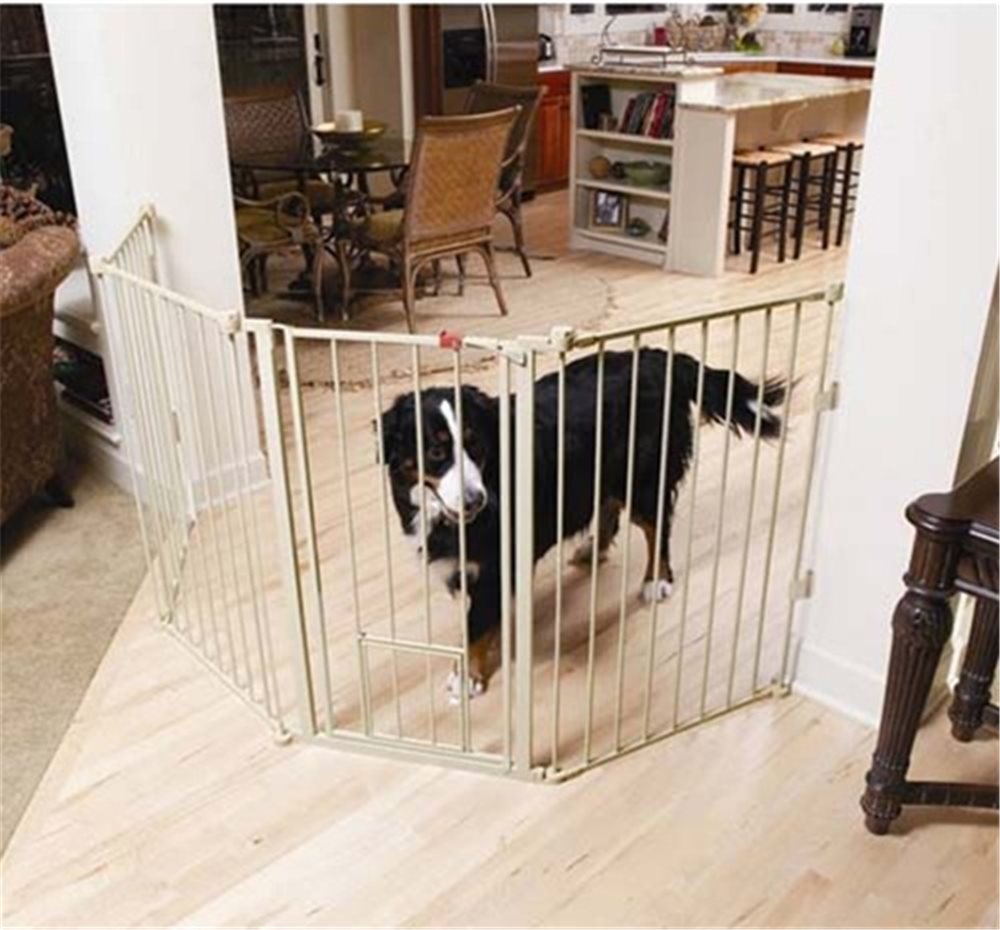 Flexi Extra-Tall Walk-Thru Gate with Pet Door - Click Image to Close