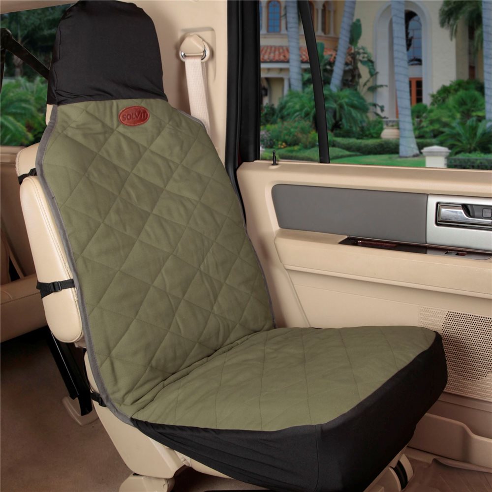 Premium Bucket Seat Cover - Tan/Green - Click Image to Close